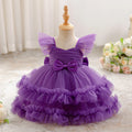 Toddler Bow Wedding Bridesmaids Party Baby Girl Dresses Girls Baptism Evening Costume