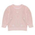 Toddler Baby Girls Knit Sweater Flower Embroidery Pullover Sweatshirt Top Kids Warm Fall Winter