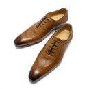 Men Genuine Leather  Toe Dress Shoes Lace-Up Formal Oxford Luxury Elegant Footwear