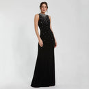 Evening Dresses for Lady Silver Stones Mermaid Prom Gown Black Party Dresses