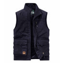 Spring and Autumn Men Casual Vest Solid Loose Multi-pocket Vest Outdoor Mountaineering Tactical Sports Top Men Clothing