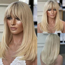 Ombre Blonde Bob Straight Human Hair Wigs With Bangs Transparent 13x6 HD Lace Frontal Wig 16inches 13x4 Short Wig