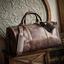 Handmade crazy horse men travel bag casual outdoor genuine leather large-capacity luggage handbag