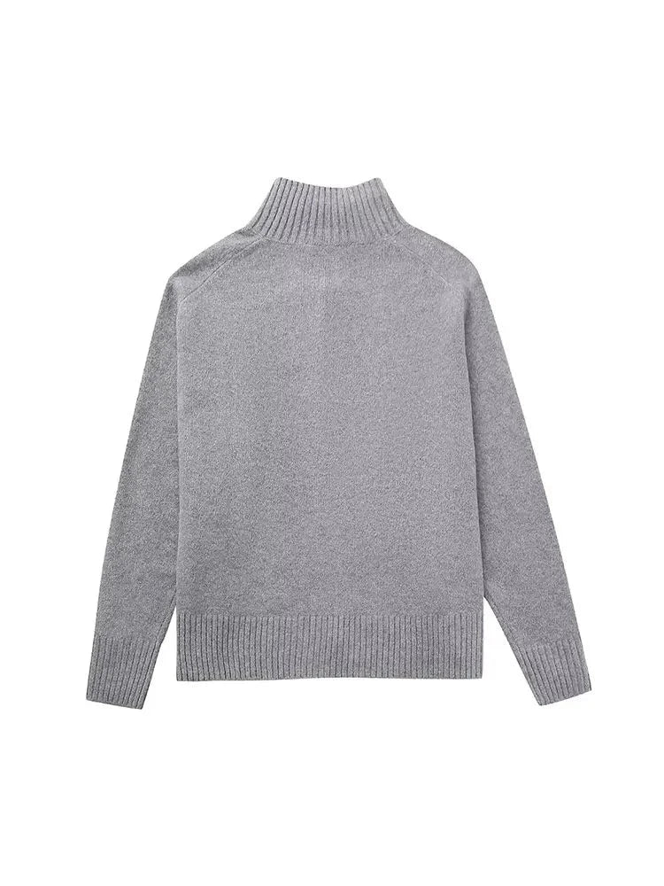 Autumn Thin Long-sleeved V-neck Metal-breasted Loose Cardigan Women's Pure Wool Knitted Jacket Women's Top