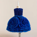 Girls Big Flower Party Dress for Kids Pink Tulle Birthday Wedding Girl Dresses