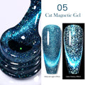Sparkling Glass Bead Cat Magnetic Gel Nail Polish Flash Permanent Soak Off UV Gel