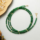 Layer Necklace Dainty Gem Stones Jewelry for Women Long Multi Way Versatile