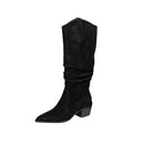 Women Knee High Boots High Heel Suede Pointed Toe Long Boots Winter Woman Dress Western Shoes