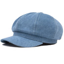 Berets Denim Octagonal Cap Artist Painter Beret Hat Male Female Flat Cap Spring Autumn Beret Cap