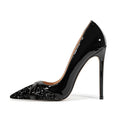 Women Pointed Toe Patchwork Sequin Shoes Pumps Slingback Banquet Ladies Stilettos Design Ladies Shoes