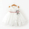Sleeveless Baby Kids Lace Mesh Dresses for Children's Wedding Clothing Princess Girls Flowers Dress