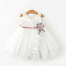 Sleeveless Baby Kids Lace Mesh Dresses for Children's Wedding Clothing Princess Girls Flowers Dress