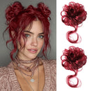 Bun Hair Piece Tousled with Tendrils Hair Bun Extensions Wavy Curly Hair for Women