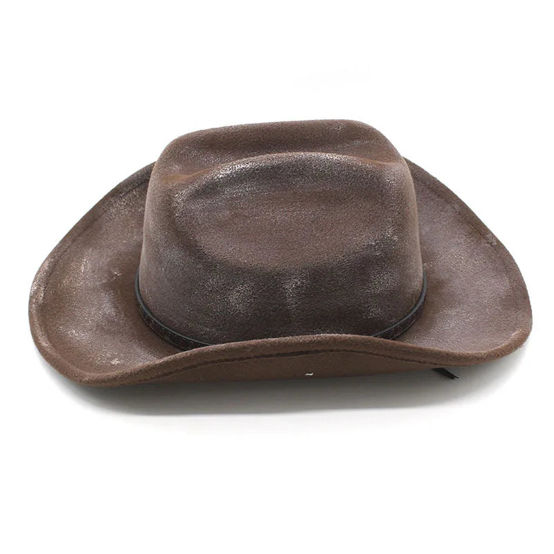 Western Cowboy British Felt Big Edge Sunshade Gentleman Fireproof Design Top Hat