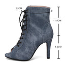 Women's Party Denim Cloth Boots Women High Heels Footwear Woman heels shoes
