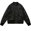 Vintage Baseball Bomber Jacket Men Streetwear Casual Solid Cargo Military Flight Coats Tactical Outwear