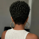 Short Pixie Cut Human Hair Wig 6 Inches Pixie Cut Wig Human Hair Kinky Curly Wig for Women