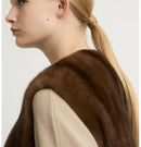 Ladies real mink fur vest for winter warmth