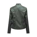 Autumn Winter Women's Leather Jackets Elegant Faux Leather Slim Short Coat Vintage Moto Jackets