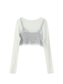 Women Summer Leopard Sling Sexy Perspective Bottoming Shirt Crew Short Top