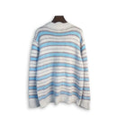 Stripe Knitwear Patchwork Baggy Round Neck Sweaters Pullovers Oversize Knit Clothes