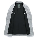 Men's Winter Suit Collar Mid-length Tweed Coat Business Casual Striped Tweed Coat