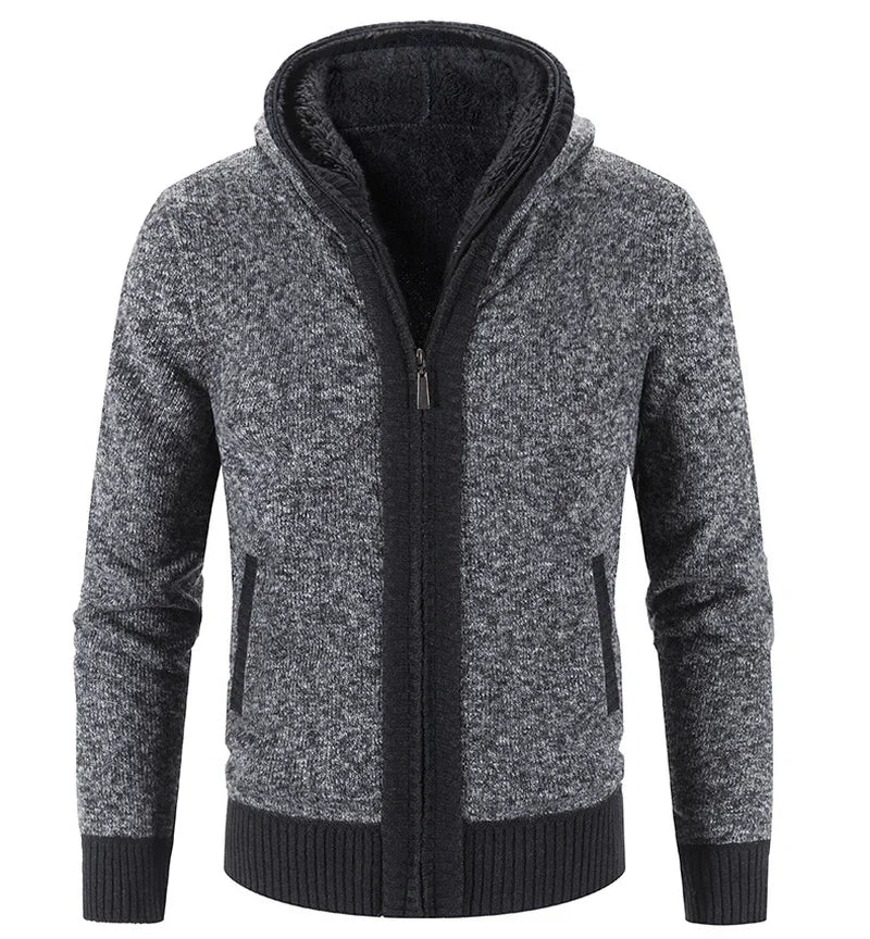 Men Hooded Cardigans Sweatercoats Winter Casual Sweaters New Male Thicker Warm Sweaters Cardigans Hoodies Slim