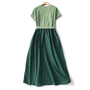 Solid Vintage Dresses For Women Summer Casual Green Dress Elegant Clothing