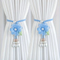 2Pcs Elegant Pearl Flower Curtains Lacing Adjustable Tie Back Garden Bohemia Curtain Accessories