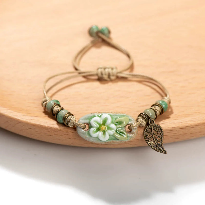 Handmade Ceramic Beads Charm Gift Women's Bracelet Jewelry