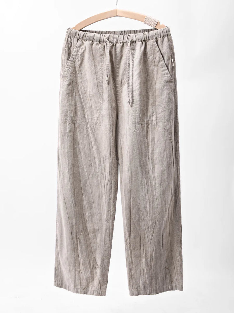 Summer Thin Linen Trousers For Man Casual Loose Breathable Male Pants