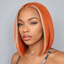Ginger Short Straight Bob 13x1 Lace Front Human Hair Wigs For Women