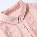Summer Embroidery Shirt Dress Casual Loose Cotton Polo Neck Dresses for Women Ladies Cardigan Dress
