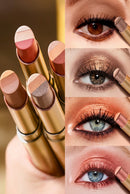Three-Color Eyeshadow Stick,Eyeshadow Stick, Waterproof and Long-Lasting Pearlescent Metallic Eyeshadow
