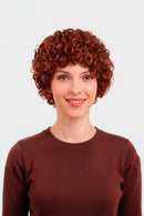Spice Wig Bouncy Short Curly Orange Wigs for Women Red Brown Hair Fluffy Female
