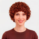 Spice Wig Bouncy Short Curly Orange Wigs for Women Red Brown Hair Fluffy Female