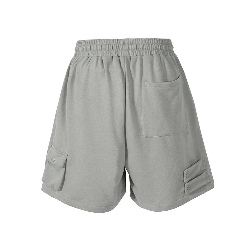 Summer Men's Multi Pockets Zipper Shorts Baggy Safari Style Drawstring Elastic Waist Pioneer Pants