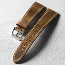 Handmade soft top strap 18 19 20 21 22MM light brown genuine leather bracelet