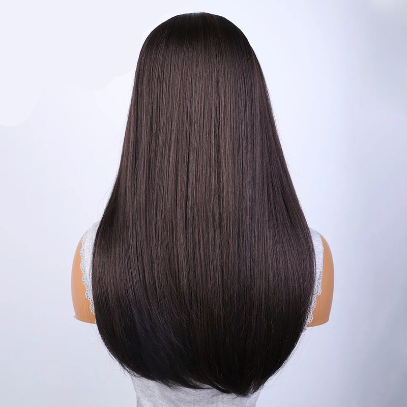 Noble Synthetic Lace Front Wig Straight Baby Hair 13X4 Lace Bob Wigs Synthetic Lace Wig 22 Inch Brown Wig For Women Wig