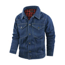 Retro Denim Jacket Men Autumn Single Breasted Lapel Motorcycle Coat Men's Clothing Casual Denim Coat