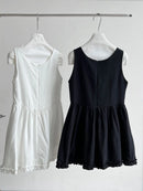 Chic Spliced Black Stringy Selvedge Seam Vest Top Women's Summer Lace Hem Sleeveless Tops