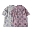 Shirt Men Summer Streetwear Loose Casual Plaid Button Shirts