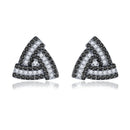 Natural Black Spinel Solid Silver S925 Stud Earring Women Classic Jewelry