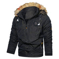 Fleece Parkas Men Hooded Winter Waterproof Jacket New Warm Thick Fur Collar Autumn Casual Men Coats Hat Detachable