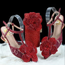 Shoes and Bag Set silver Italian Shoes with Matching Bags Women party