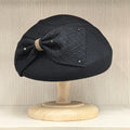 Wool Felt Beret Winter Hats for Women Bow Veil Fascinator Hat Dressy Cocktail Pillbox Hat Wedding Bridal