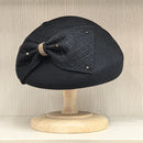 Wool Felt Beret Winter Hats for Women Bow Veil Fascinator Hat Dressy Cocktail Pillbox Hat Wedding Bridal