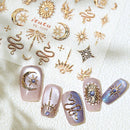 Gold Silver Stars Nail Stickers for Nail Decoation Decals Bronzing Stars Moon Totem DIY Supplies