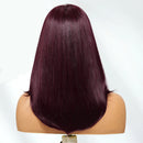 UNice Bye-Bye Slip 7x5 Lace Black Cherry Pre Layered Wolf Bob Wig With Wispy Bangs & Drawstring Wear Go Glueless Human Hair Wig