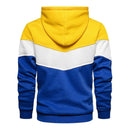 Mens Clothing Stylish Color Block Hooded Sweatshirt Jackets Coats Long Sleeve Fleece Lined Warm Pullover Tops Streetwear